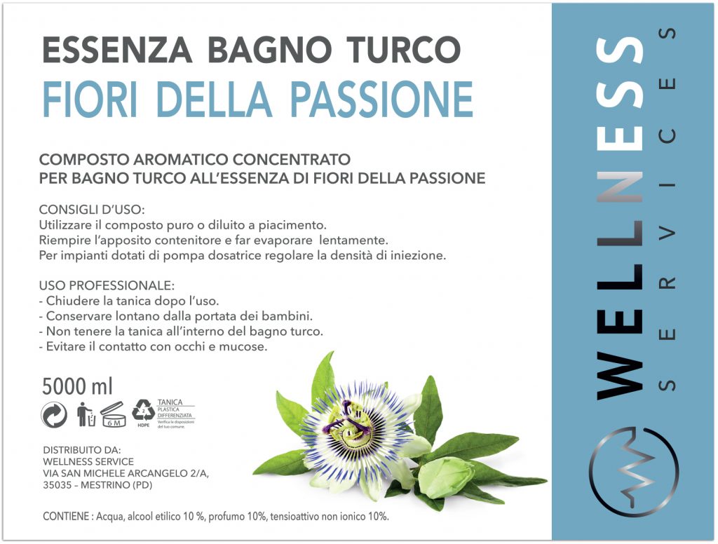 Fiori della passione essenza-bagno-turco etichetta