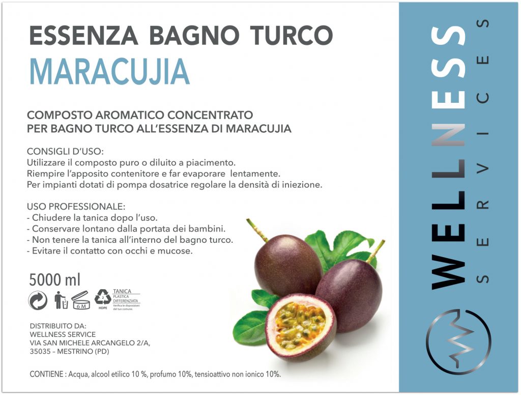 Maracujia essenza-bagno-turco etichetta