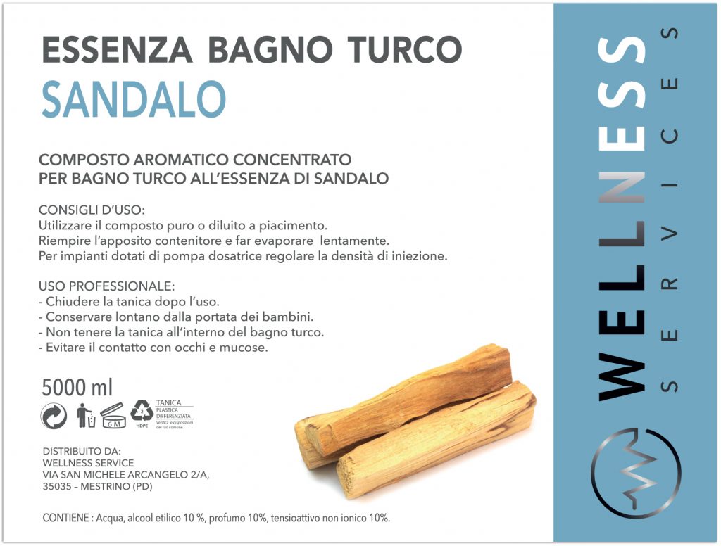 Sandalo essenza-bagno-turco etichetta