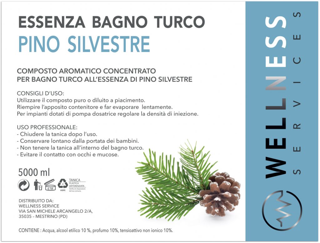 Pino silvestre essenza-bagno-turco etichetta