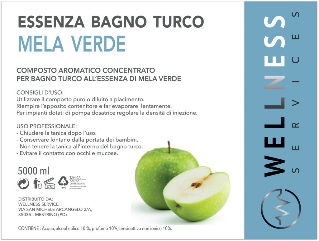 Mela verde essenza-bagno-turco etichetta